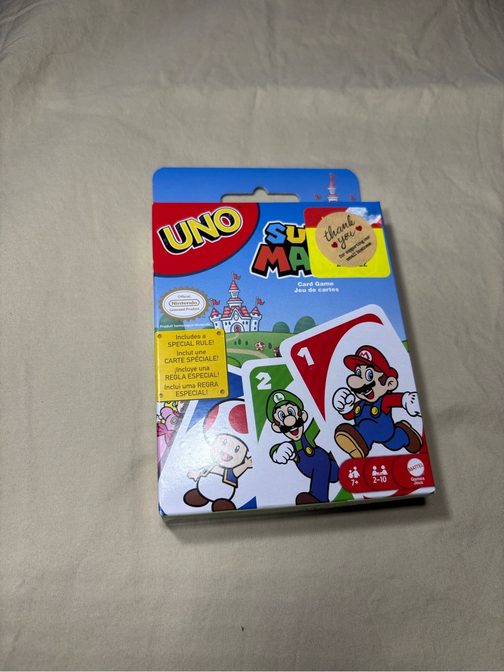 New UNO Super Mario Card Game - Blue, Red, Green